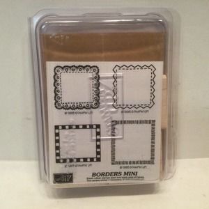 Stampin' Up! "BORDERS MINI" Wood Rubber Stamp Set 1995 Vintage New Unmounted
